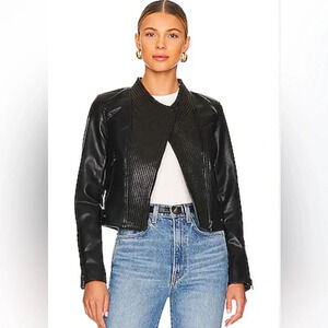 NWT BlankNYC Faux Leather Moto Jacket Black Size Small